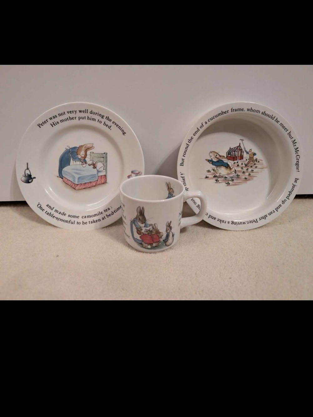 ✨ Vintage Wedgwood Peter Rabbit 3-Piece Nursery Set ✨
